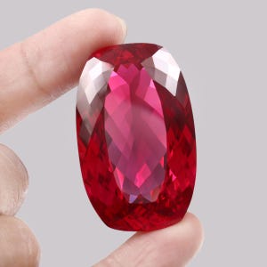 Flawless Mozambique Blood Red Ruby Loose Cushion Gemstone Cut Big Size Nice Luster Quality, Fashion Jewelry & Ring Making Product 44x27 MM