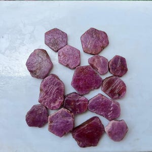 AAA Natural Pink Ruby Rough: 10x25 MM Raw Gemstone Sticks, Earthmined Minerals