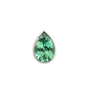 Marvellous Ceylon Green Parti Sapphire Pear Charm Pendant, Sapphire Pear Gemstone Cut, Pendant For Her Birthday Day, Valentine Gift 12x8