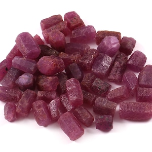 Natural Ruby Rough, 7to10MM Precious Ruby Sticks, Fine Quality Raw Stone, Healing Crystal,Loose Rock,Gemstone Beads,Earthmined Minerals Lot-