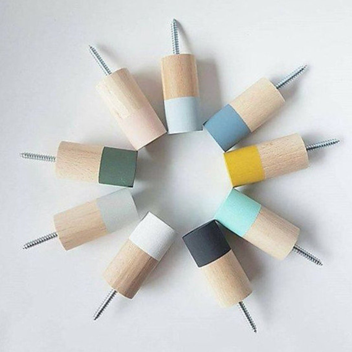 Hand painted hooks Hooks Wood wall hooks Wall hanging Coat Etsy