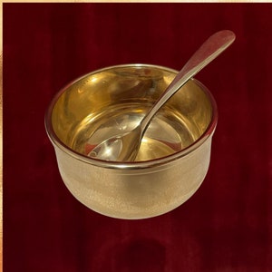 Pure 100% Bronze ( Kansa) Bowl with Free bronze Spoon handcrafted with love
