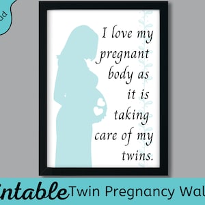 Twin Pregnancy Affirmations Wall Art | Twins | Twin Pregnancy | Twin Wall Art | Twin Baby Gift | Pregnant With Twins | Twin Baby Shower
