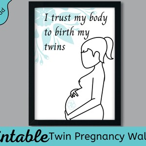Twin Pregnancy Affirmations Wall Art | Twins | Twin Pregnancy | Twin Wall Art | Twin Baby Gift | Pregnant With Twins | Twin Baby Shower
