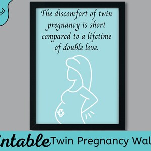 Twin Pregnancy Affirmations Wall Art | Twins | Twin Pregnancy | Twin Wall Art | Twin Baby Gift | Pregnant With Twins | Twin Baby Shower
