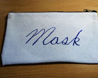 Custom Hand-Embroidered Canvas Pouch