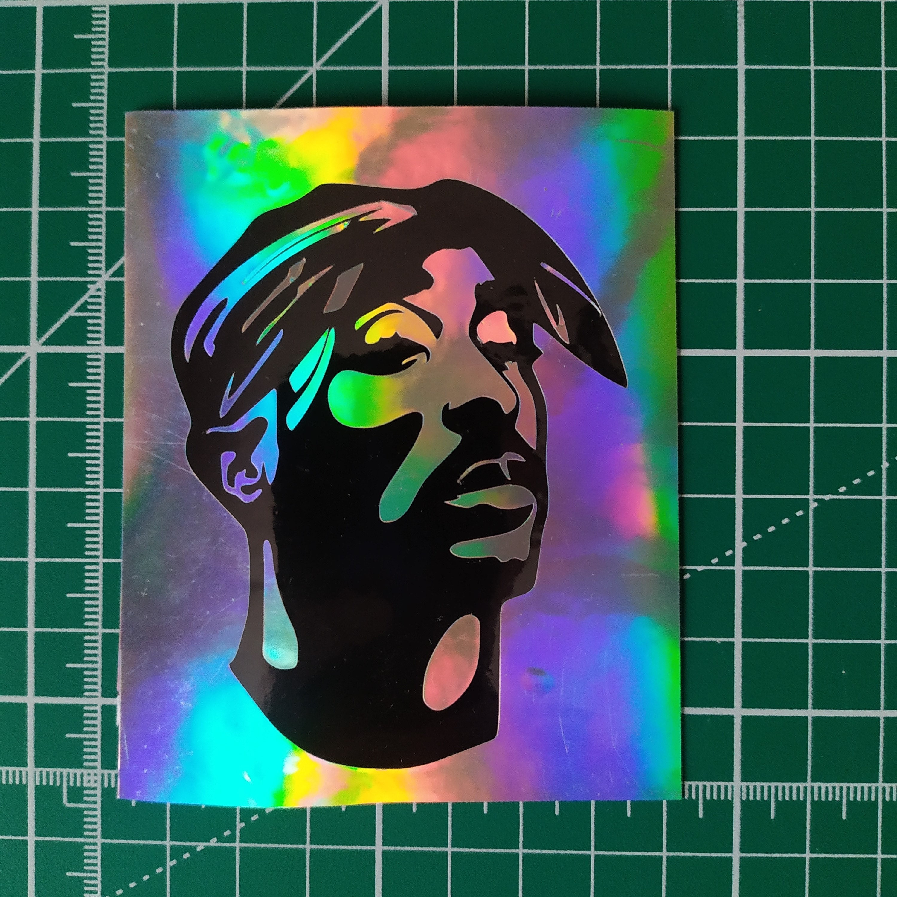 2pac holographic sticker laptop water bottle Etsy