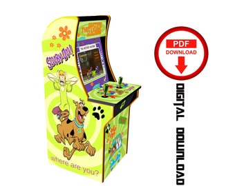 Grafica del cabinet di Scooby Doo Arcade1up, grafica della macchina (download PDF)