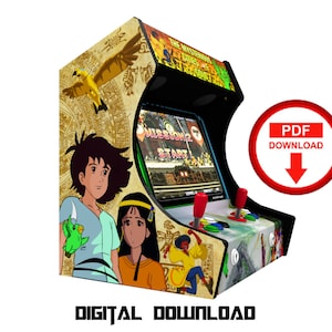 the MYSTERIOUS cities of gold Arcade cabinet machine artwork graphics , arcade cabinet Graphics Artwork stickers decals