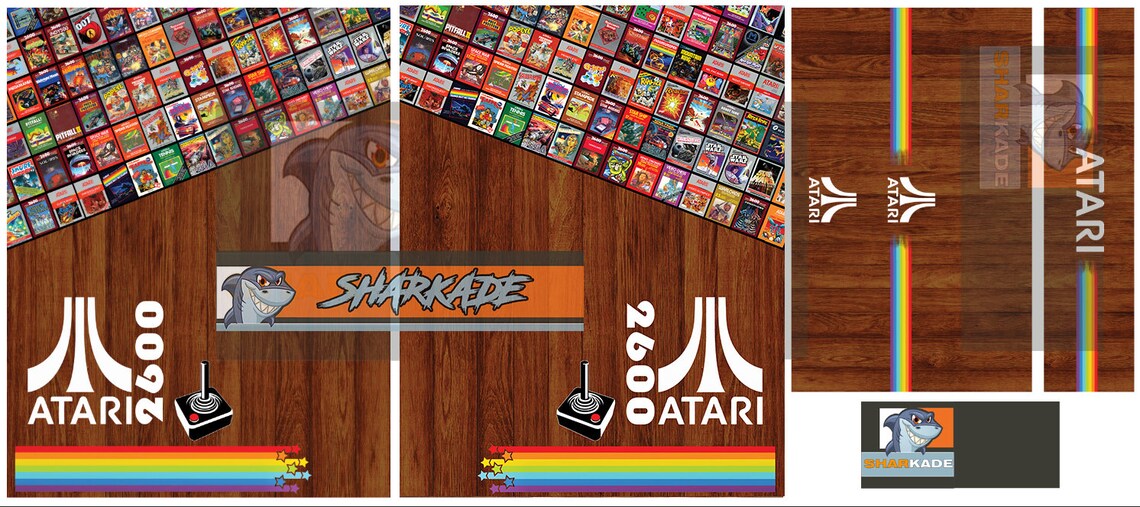 ATARI Arcade Cabinet Machine Artwork Graphics Vinyl, Arcade Cabinet ...