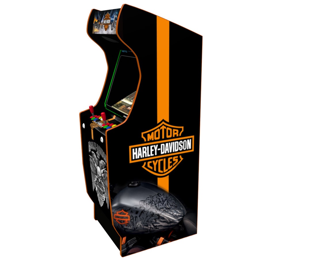 Harley Davidson Arcade Machine Artwork Graphics Vinyl Etsy