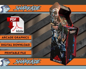 Terminator Arcade Cabinet Graphics, Micro Center 3/4 Design (PDF Download)