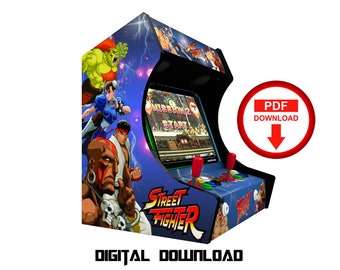 Street Fighter Bartop Arcade Grafik Kunstwerk Druck (Digitaler Download)