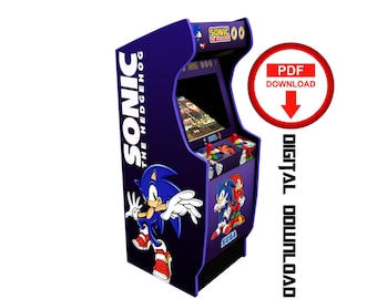 Sonic Arcade Cabinet Artwork Graphics, DIY Stickers (Digital Download)