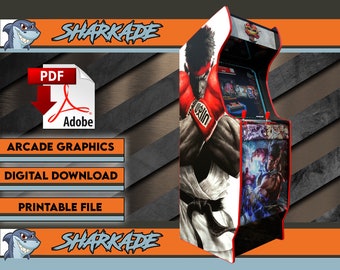 Street Fighter Ryu Arcade Cabinet Graphics, Vinyl Artwork (Digital Download)