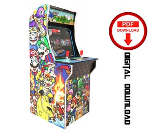 Mario & Cie Arcade1up cabinet machine artwork graphics pdf download , arcade cabinet Graphics Artwork stickers decals