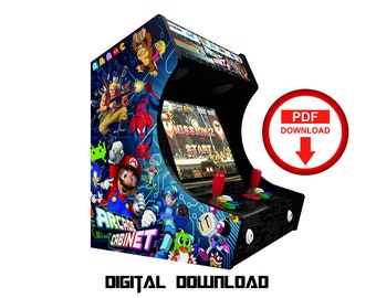 Multicade Arcade Cabinet Artwork Graphics, Bartop Design (Digital File Download)