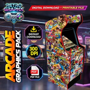 Pakiet graficzny Stickerbomb Arcade – grafika szafki Bartop (do pobrania w wersji cyfrowej)