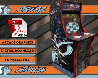 Star Wars Atari 1984 old school artwork Arcade1up cabinet machine artwork graphics pdf download