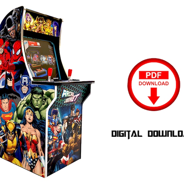 Multi80 Arcade1up cabinet machine artwork graphics pdf download , arcade cabinet Graphics Artwork stickers decals