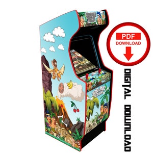 Caveman ninja Arcade cabinet machine artwork graphics vinyl, arcade cabinet Graphics Artwork stickers decals