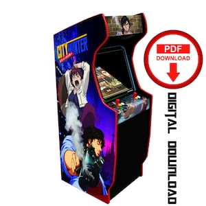 City Hunter Arcade cabinet machine artwork graphics vinyl, arcade cabinet Graphics Artwork stickers decals