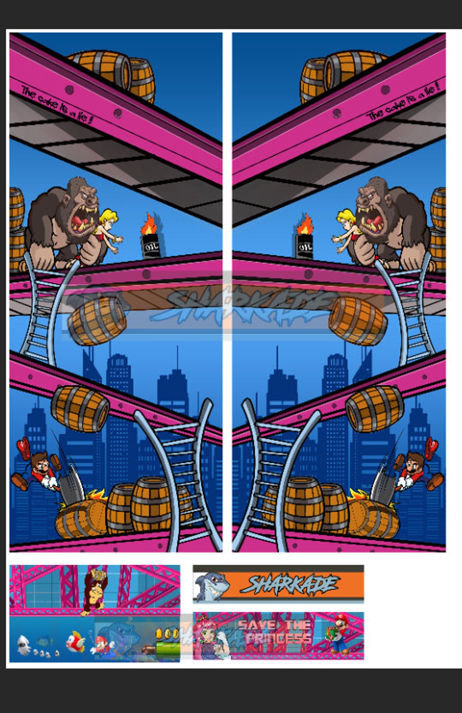 Donkey Kong Arcade Machine Artwork Graphics Vinyl Etsy
