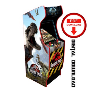 Jurrasic Park Arcade cabinet machine artwork graphics vinyl, arcade cabinet Graphics Artwork stickers decals