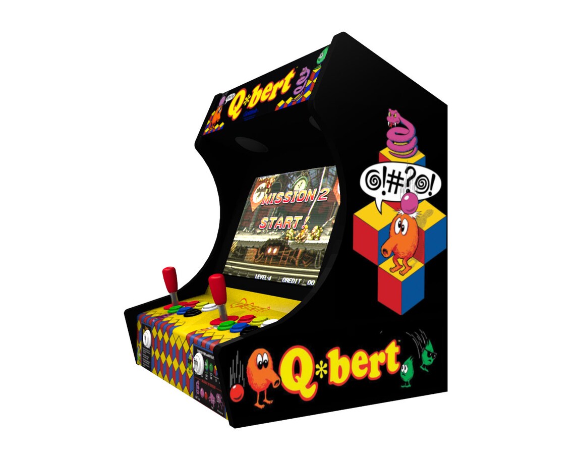 Qbert Bartop Arcade Machine Artwork Graphics Vinyl Etsy