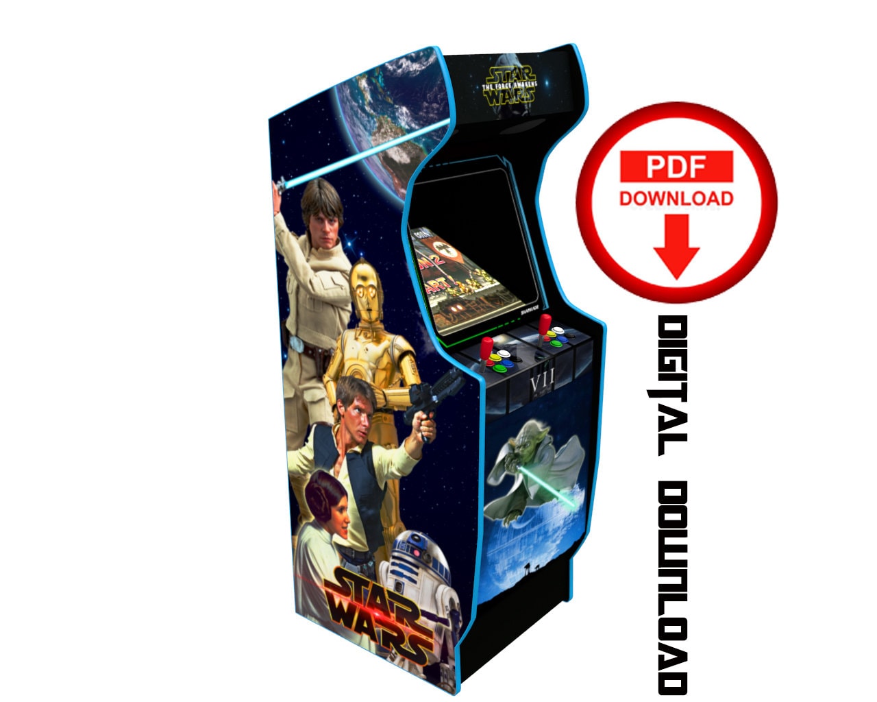 Star Wars Model 1 Arcade Cabinet Machine Artwork Graphics Vinyl