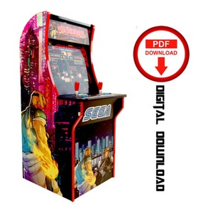 Street of rage Arcade1up cabinet machine artwork graphics pdf download , arcade cabinet Graphics Artwork stickers decals