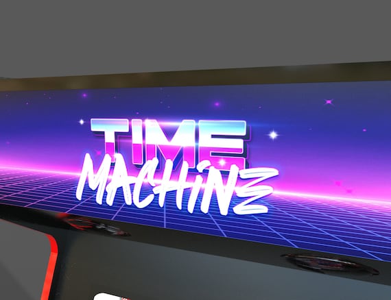 アート・デザイン・音楽 Again, A Time Machine Retrowave 80's Style • Arcade Cabinet Machine Artwork