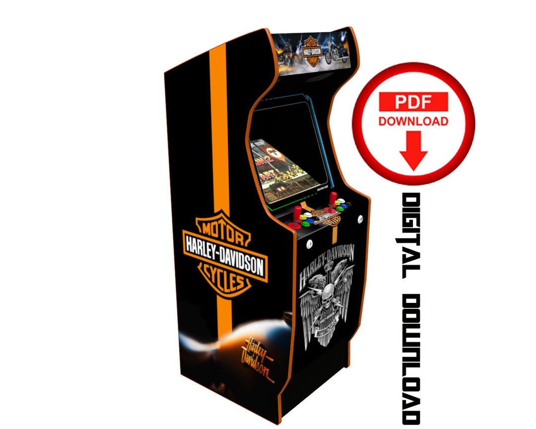 Harley Davidson Arcade Machine Artwork Graphics Vinyl Etsy