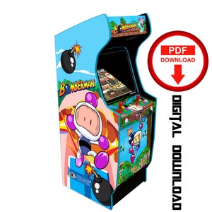Bomberman  Arcade cabinet machine artwork graphics vinyl, arcade cabinet Graphics Artwork stickers decals