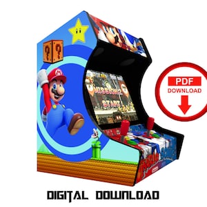 Mario vs sonic Arcade cabinet machine artwork graphics vinyl, arcade cabinet Graphics Artwork stickers decals