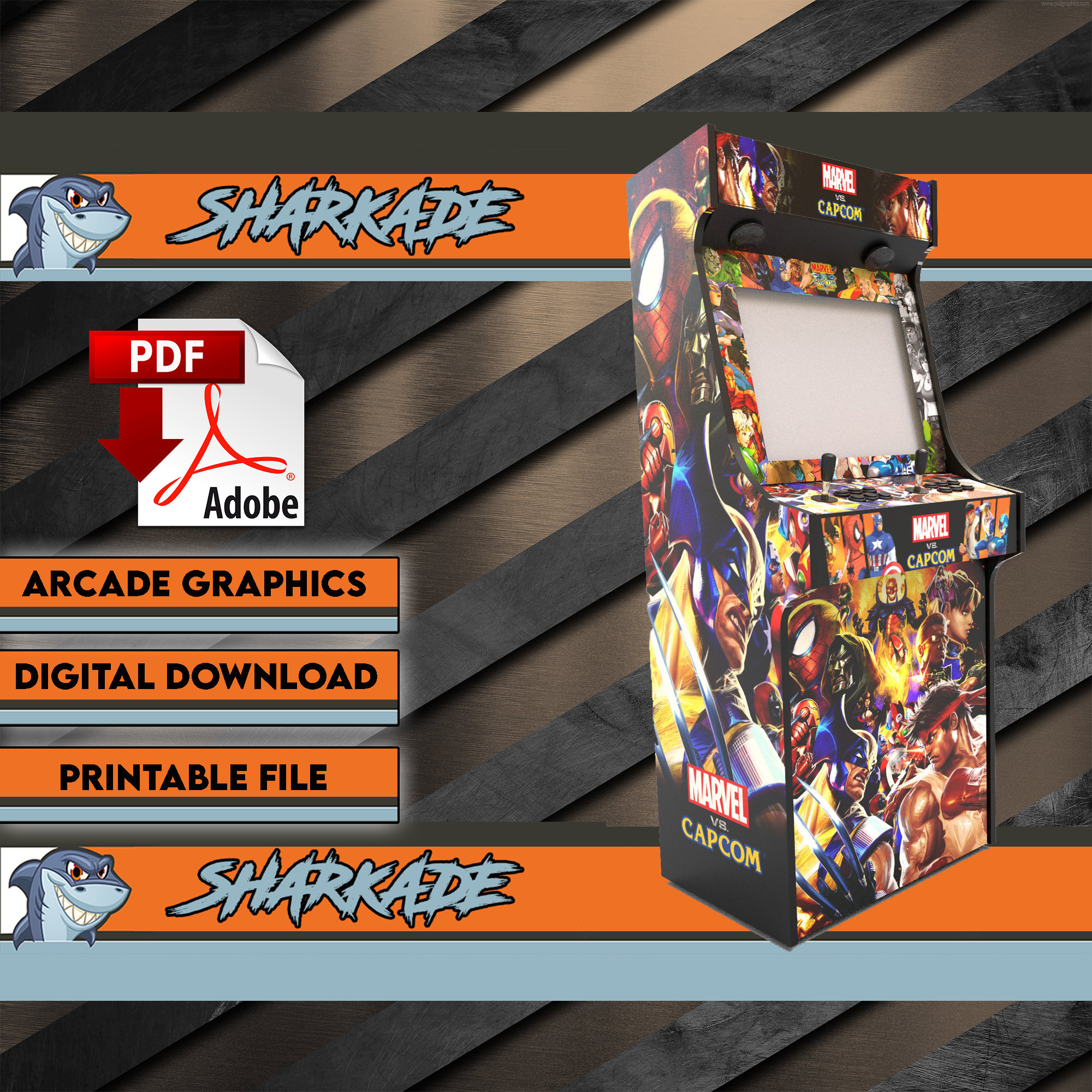 Marvel Vs Capcom Arcade Cabinet Machine Artwork Graphics