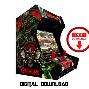Gremlins Arcade cabinet machine artwork graphics vinyl, arcade cabinet Graphics Artwork stickers decals