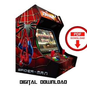 Spiderman bartop Arcade cabinet machine artwork graphics vinyl, arcade cabinet Graphics Artwork stickers decals