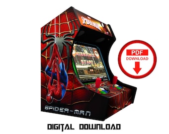 Spiderman Bartop Arcade Cabinet Artwork, Vinyl Graphics (Digital Download)