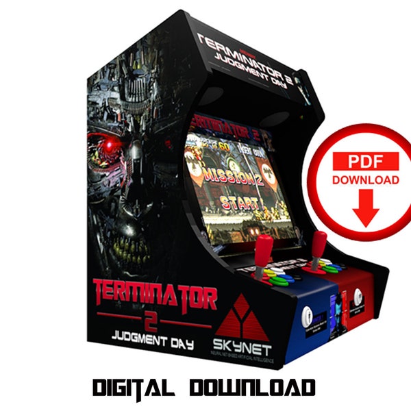 Terminator bartop Arcade cabinet machine artwork graphics vinyl, arcade cabinet Graphics Artwork stickers decals