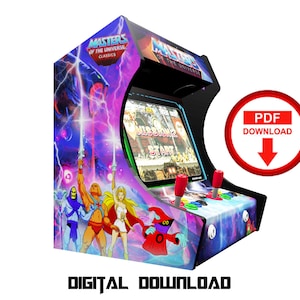 Heman Arcade cabinet machine artwork graphics vinyl, arcade cabinet Graphics Artwork stickers decals