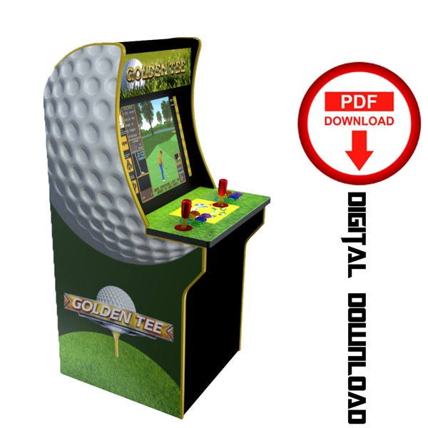 Golf tee Arcade1up cabinet machine artwork graphics pdf download , arcade cabinet Graphics Artwork stickers decals