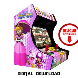 Princess peach bartop Arcade cabinet machine artwork graphics vinyl, arcade cabinet Graphics Artwork stickers decals