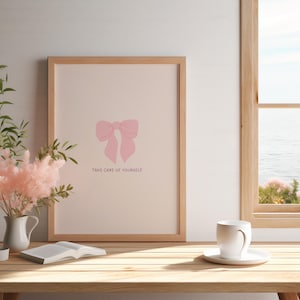 Charming Pink Bow Nursery Wall Art: Digital Prints for Baby Girl&#39;s Room Decor, Coquette Aesthetic Posters