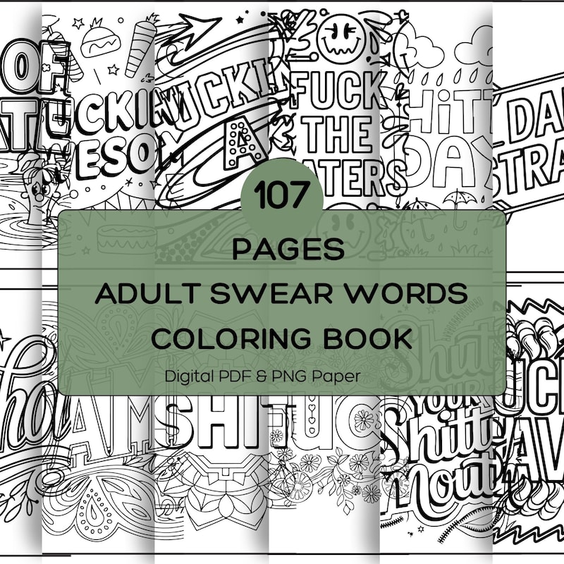 Swear Coloring Book - Etsy