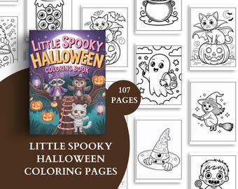 Halloween Little Spooky coloring pages for Kids, pumpkin and Ghost Coloring Book, Cute, Cozy & Comfy coloring, Digital Download