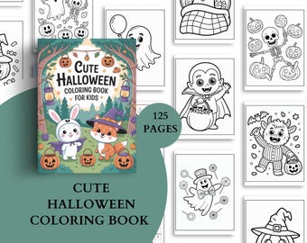 Halloween Coloring Pages for Kids, Halloween Spooky Bundle, pumpkin and Ghost Coloring Book, Cute, Cozy & Comfy coloring, Digital Download