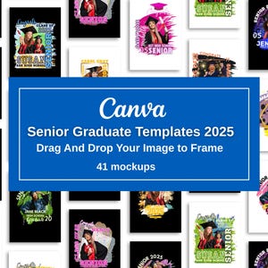 41  Senior 2025 Shirt Template for Canva, Canva Editable Graduation Sublimation, Congratulation Canva Template, Grad 2025 T shirt Designs