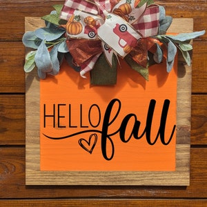 Fall Front Door Decor | Hello Fall | Fall Wreath | Fall Decor | Fall Door Sign | Fall Front Door Wreath | Fall Door Hanger | Fall Porch