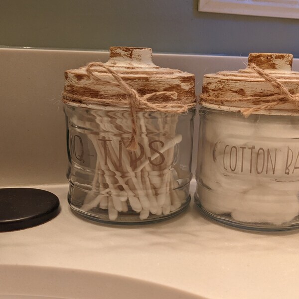 Qtip and Cotton Ball Holder Etsy